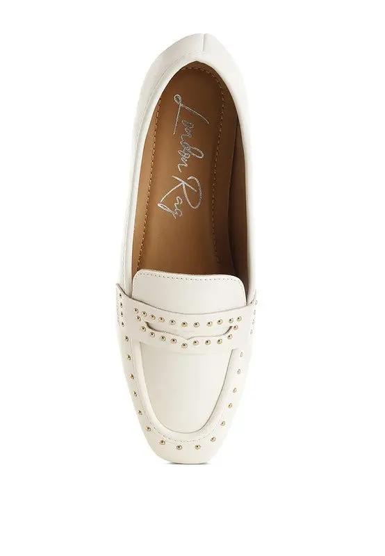 Dorlina Studded Faux Leather Loafers for Stylish Comfort - Love Salve